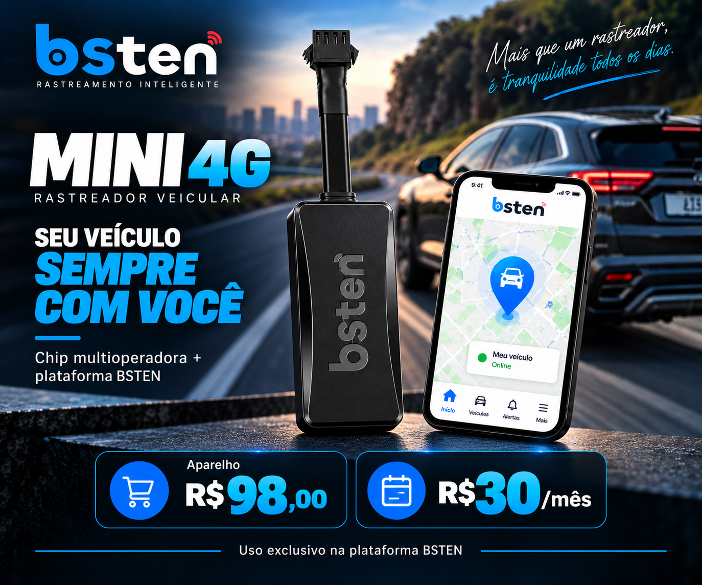 Rastreador BSTEN Mini 4G